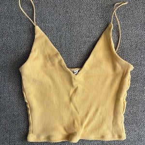 Yellow Garage Crop Tank Top